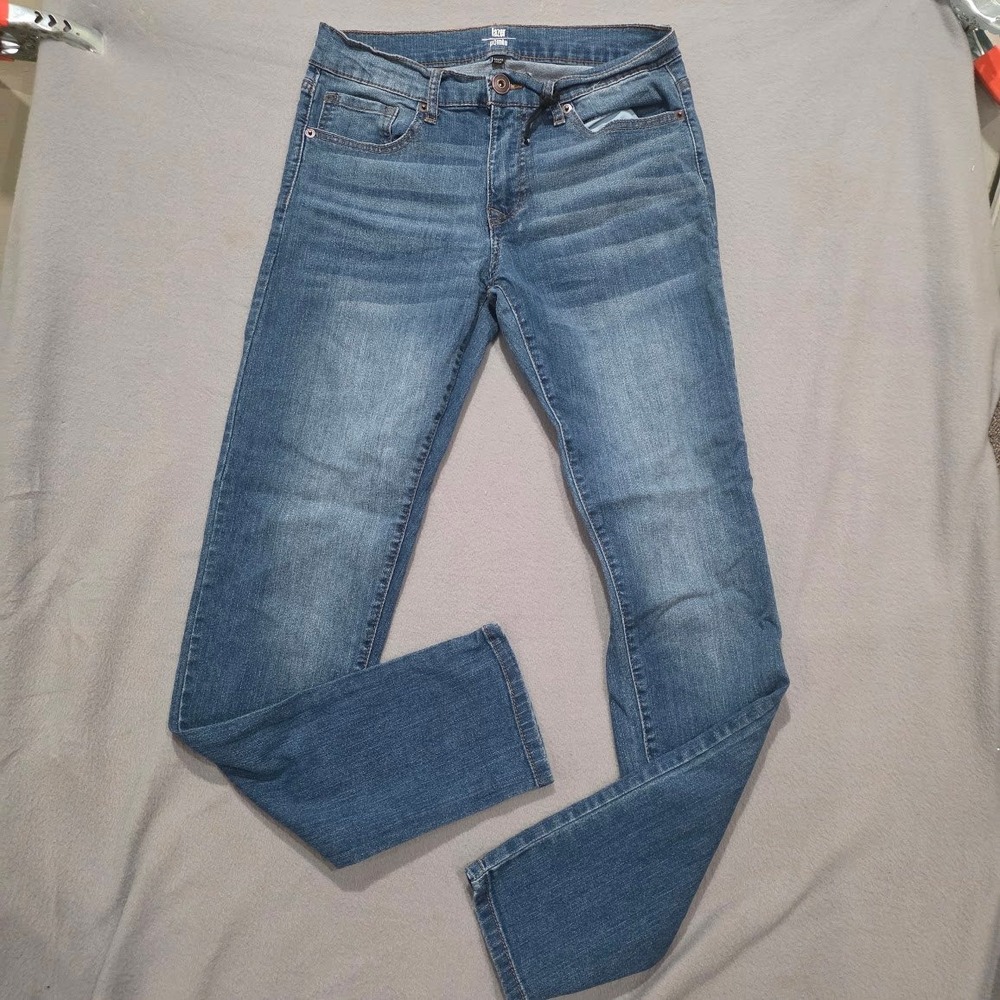 Lazer Pointe Mens Slim Straight Jeans 30x32 Medium Wash Denim Blue Work Casual